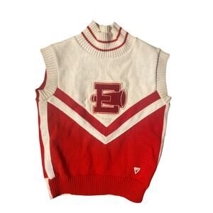 Varsity Red and White Sleeveless Sweater